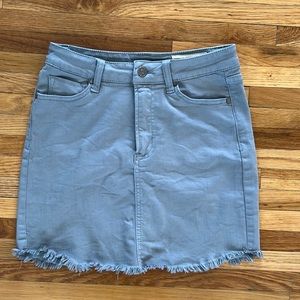 Green Denim Mini Skirt